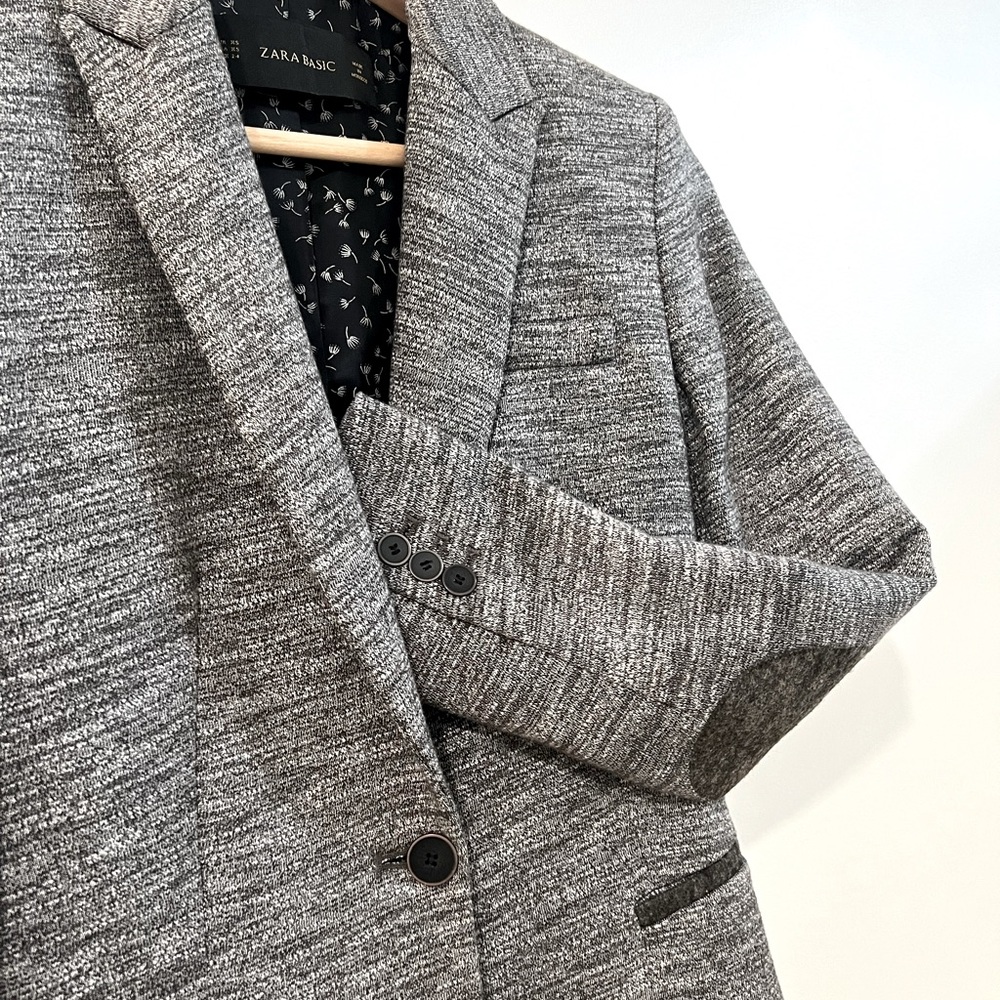 Zara Basic Blazer With Elbow Patches - image 7